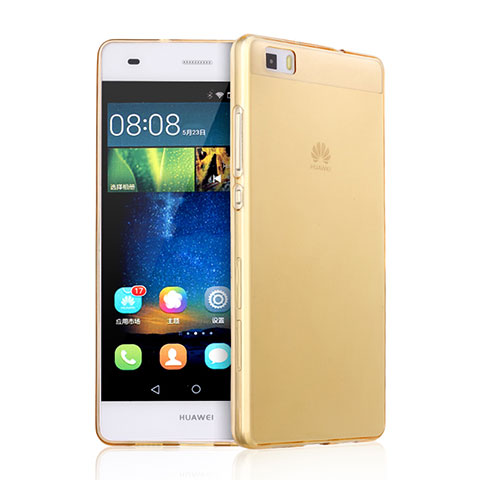 Funda Gel Ultrafina Transparente para Huawei P8 Lite Oro