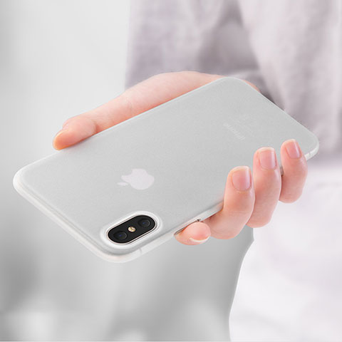 Funda Gel Ultrafina Transparente T04 para Apple iPhone Xs Blanco