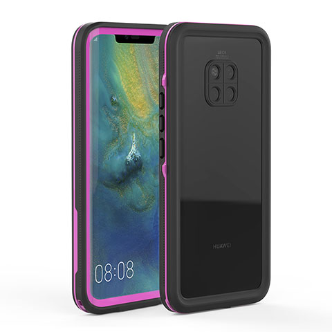 Funda Impermeable Bumper Silicona y Plastico Waterproof Carcasa 360 Grados para Huawei Mate 20 Pro Oro Rosa