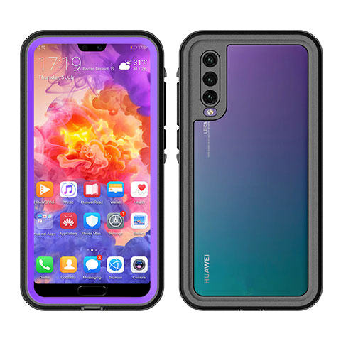 Funda Impermeable Bumper Silicona y Plastico Waterproof Carcasa 360 Grados para Huawei P20 Pro Morado