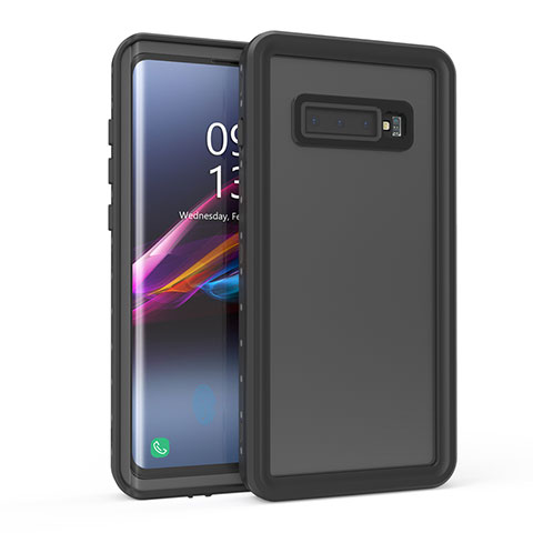 Funda Impermeable Bumper Silicona y Plastico Waterproof Carcasa 360 Grados para Samsung Galaxy S10 5G Negro