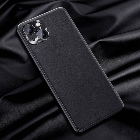 Funda Lujo Cuero Carcasa A01 para Apple iPhone 15 Plus Negro