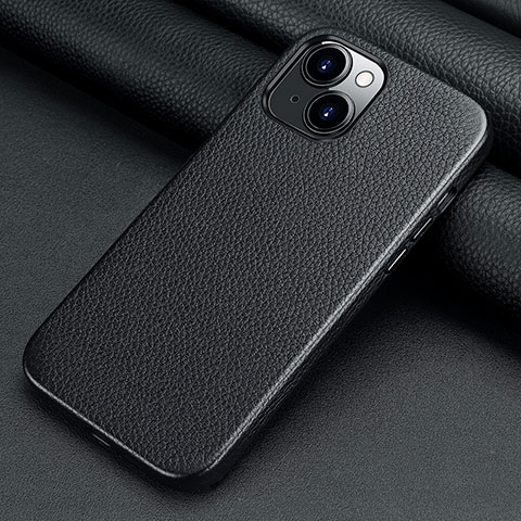 Funda Lujo Cuero Carcasa A09 para Apple iPhone 13 Mini Negro