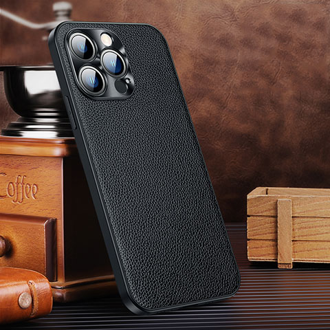 Funda Lujo Cuero Carcasa A11 para Apple iPhone 14 Pro Max Negro