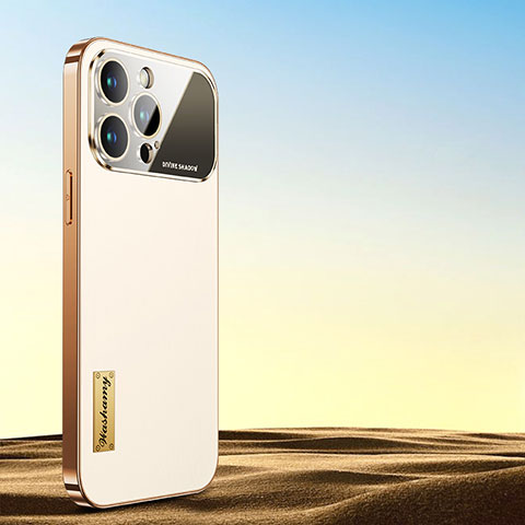 Funda Lujo Cuero Carcasa AC2 para Apple iPhone 13 Pro Max Blanco