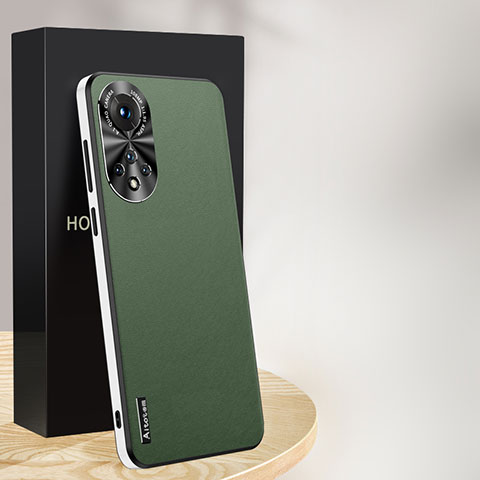 Funda Lujo Cuero Carcasa AT1 para Huawei Honor 50 5G Verde