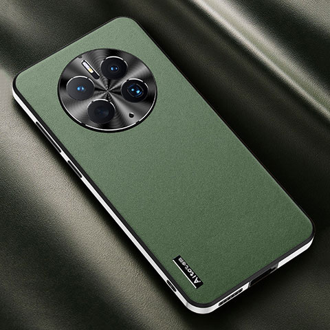 Funda Lujo Cuero Carcasa AT1 para Huawei Mate 50 Verde