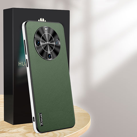 Funda Lujo Cuero Carcasa AT1 para Huawei Mate 60 Pro Verde