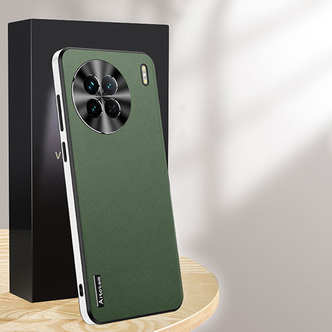 Funda Lujo Cuero Carcasa AT1 para Vivo X90 Pro 5G Verde