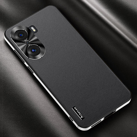 Funda Lujo Cuero Carcasa AT2 para Huawei Honor 60 5G Negro