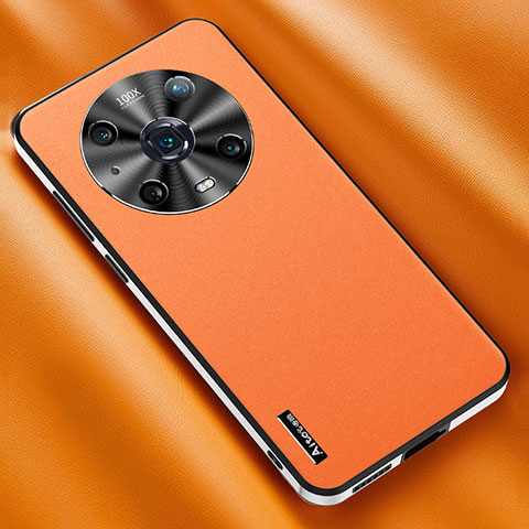 Funda Lujo Cuero Carcasa AT2 para Huawei Honor Magic4 Pro 5G Naranja