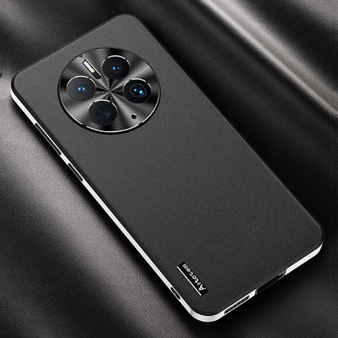 Funda Lujo Cuero Carcasa AT2 para Huawei Mate 50 Pro Negro