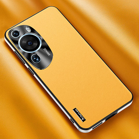 Funda Lujo Cuero Carcasa AT2 para Huawei P60 Art Amarillo