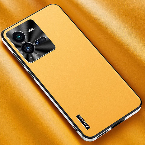 Funda Lujo Cuero Carcasa AT2 para Vivo iQOO 10 Pro 5G Amarillo