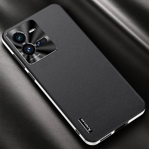 Funda Lujo Cuero Carcasa AT2 para Vivo iQOO 10 Pro 5G Negro