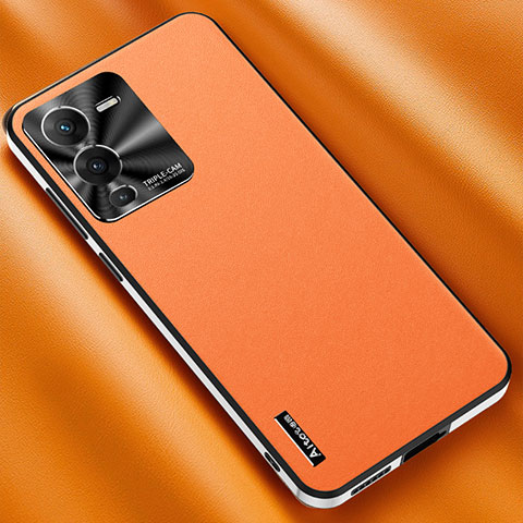 Funda Lujo Cuero Carcasa AT2 para Vivo V25 Pro 5G Naranja