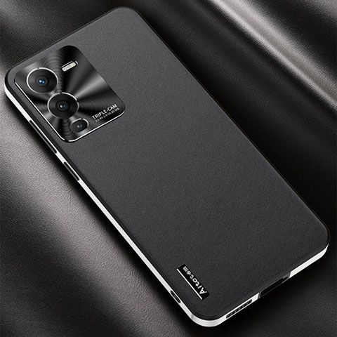 Funda Lujo Cuero Carcasa AT2 para Vivo V25 Pro 5G Negro