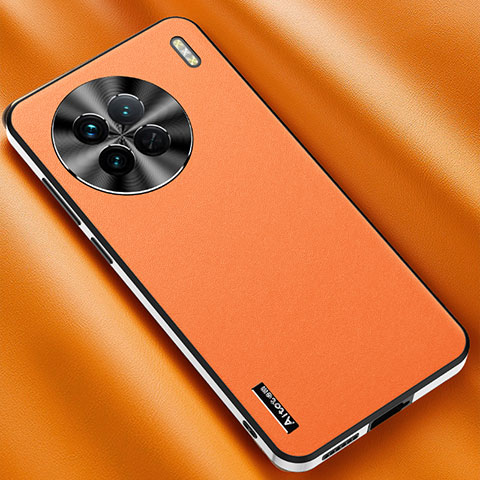 Funda Lujo Cuero Carcasa AT2 para Vivo X90 5G Naranja