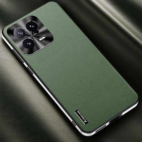 Funda Lujo Cuero Carcasa AT2 para Xiaomi Mi 13 5G Verde