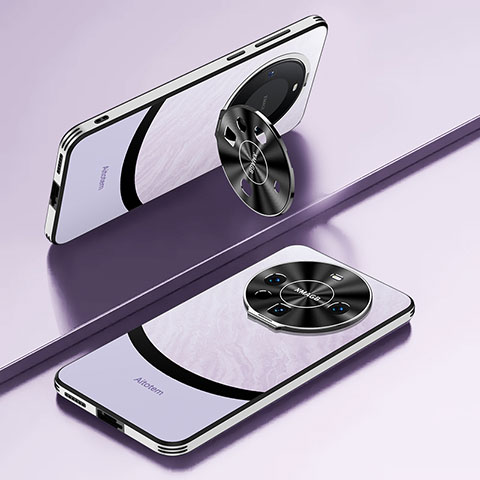 Funda Lujo Cuero Carcasa AT5 para Huawei Mate 60 Morado