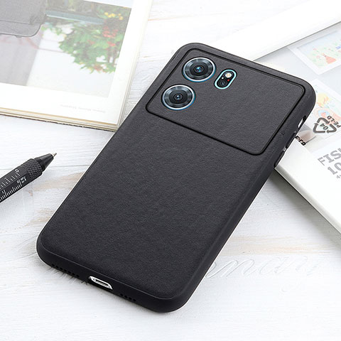 Funda Lujo Cuero Carcasa B01H para Oppo K10 5G Negro