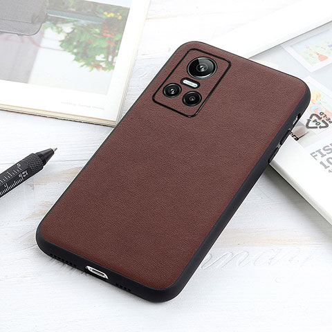 Funda Lujo Cuero Carcasa B01H para Realme GT Neo3 5G Marron