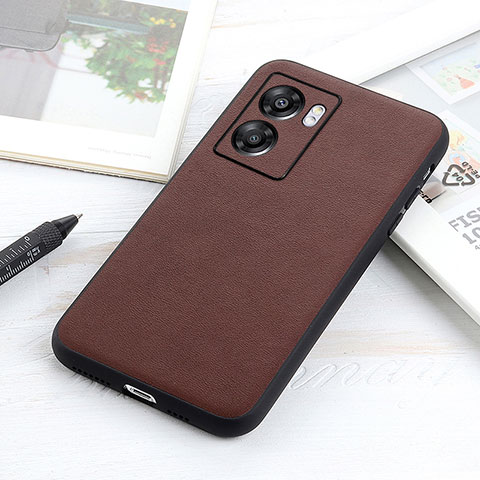 Funda Lujo Cuero Carcasa B01H para Realme V23 5G Marron