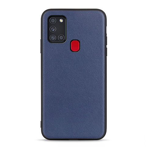 Funda Lujo Cuero Carcasa B01H para Samsung Galaxy A21s Azul