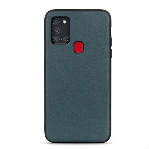 Funda Lujo Cuero Carcasa B01H para Samsung Galaxy A21s Verde