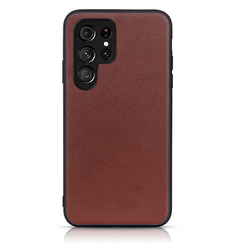 Funda Lujo Cuero Carcasa B01H para Samsung Galaxy S21 Ultra 5G Marron