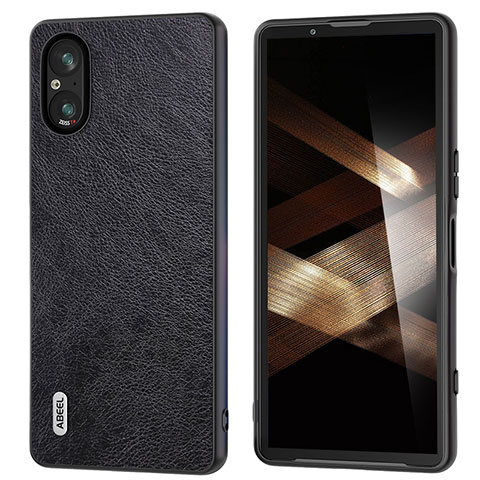 Funda Lujo Cuero Carcasa B01H para Sony Xperia 5 V Negro