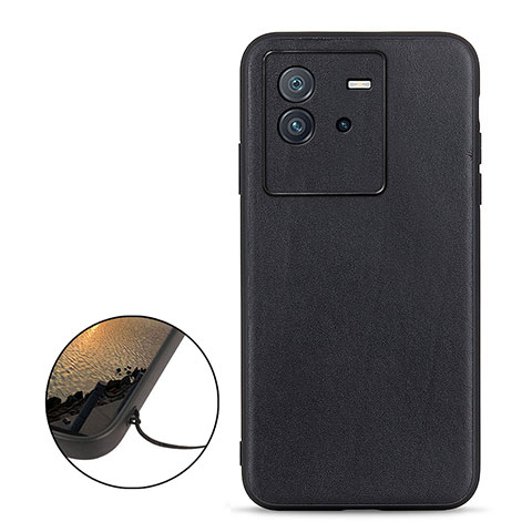 Funda Lujo Cuero Carcasa B01H para Vivo iQOO Neo6 5G Negro