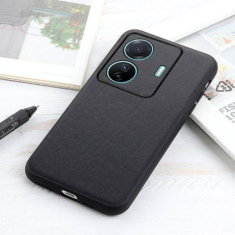 Funda Lujo Cuero Carcasa B01H para Vivo T1 5G Negro