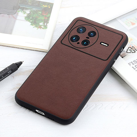 Funda Lujo Cuero Carcasa B01H para Vivo X Note Marron