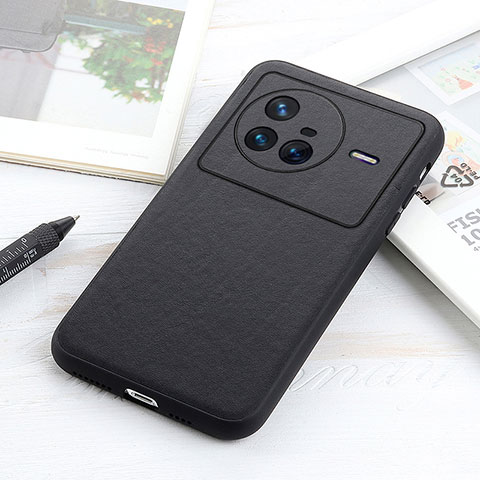 Funda Lujo Cuero Carcasa B01H para Vivo X80 5G Negro