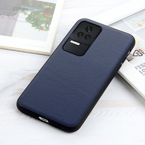 Funda Lujo Cuero Carcasa B01H para Xiaomi Poco F4 5G Azul