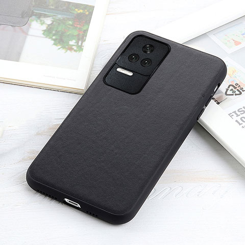 Funda Lujo Cuero Carcasa B01H para Xiaomi Poco F4 5G Negro