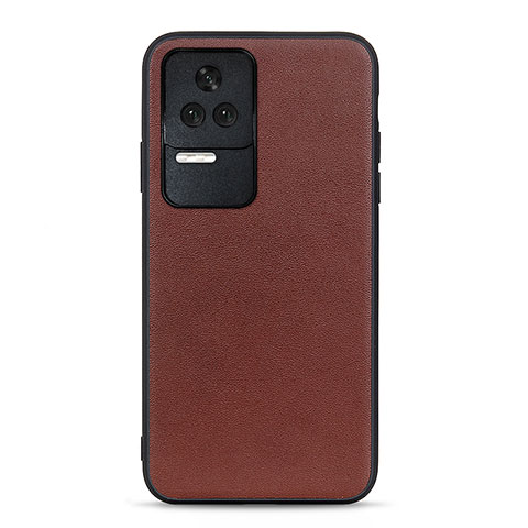 Funda Lujo Cuero Carcasa B01H para Xiaomi Redmi K50 5G Marron