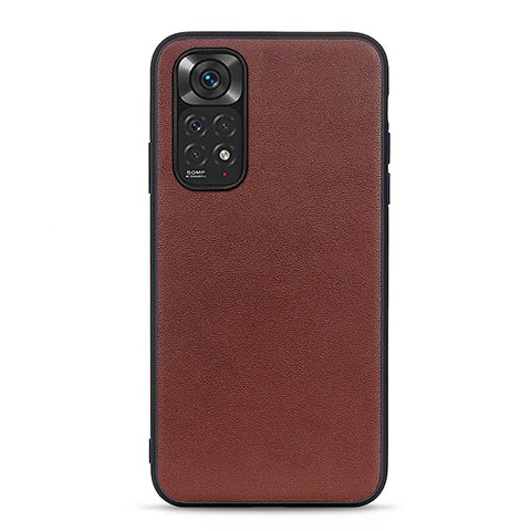 Funda Lujo Cuero Carcasa B01H para Xiaomi Redmi Note 11 4G (2022) Marron