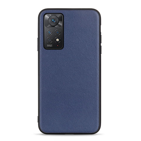 Funda Lujo Cuero Carcasa B01H para Xiaomi Redmi Note 11 Pro 4G Azul