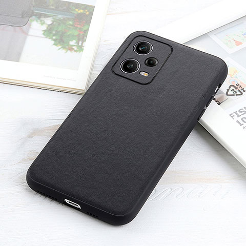 Funda Lujo Cuero Carcasa B01H para Xiaomi Redmi Note 12 Pro 5G Negro