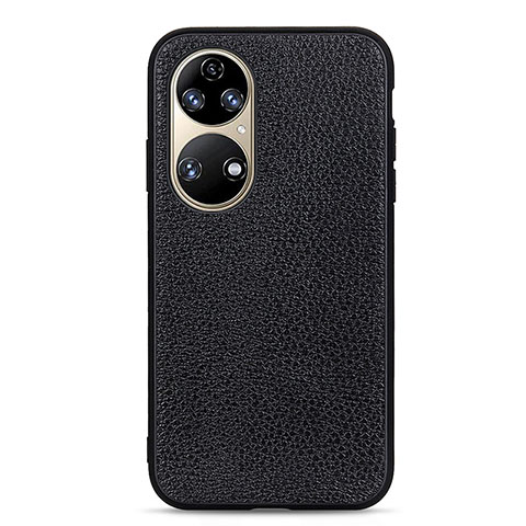 Funda Lujo Cuero Carcasa B02H para Huawei P50 Negro