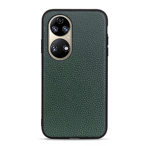 Funda Lujo Cuero Carcasa B02H para Huawei P50 Pro Verde