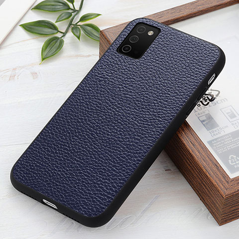 Funda Lujo Cuero Carcasa B02H para Samsung Galaxy A02s Azul