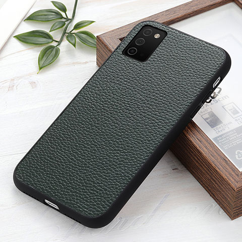 Funda Lujo Cuero Carcasa B02H para Samsung Galaxy A02s Verde