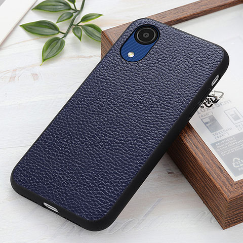 Funda Lujo Cuero Carcasa B02H para Samsung Galaxy A03 Core Azul