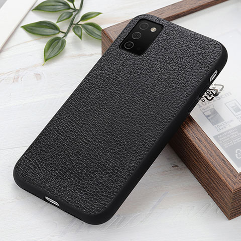 Funda Lujo Cuero Carcasa B02H para Samsung Galaxy A03s Negro