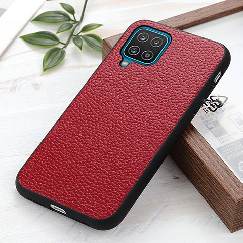 Funda Lujo Cuero Carcasa B02H para Samsung Galaxy A12 Nacho Rojo