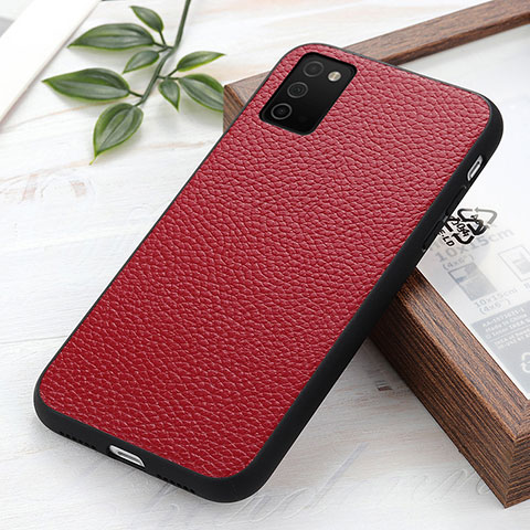 Funda Lujo Cuero Carcasa B02H para Samsung Galaxy M02s Rojo