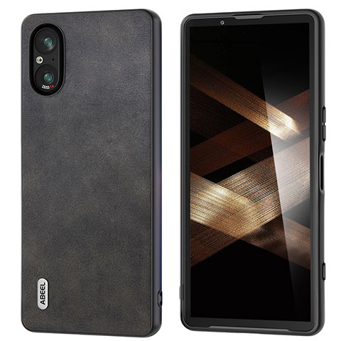 Funda Lujo Cuero Carcasa B02H para Sony Xperia 5 V Negro